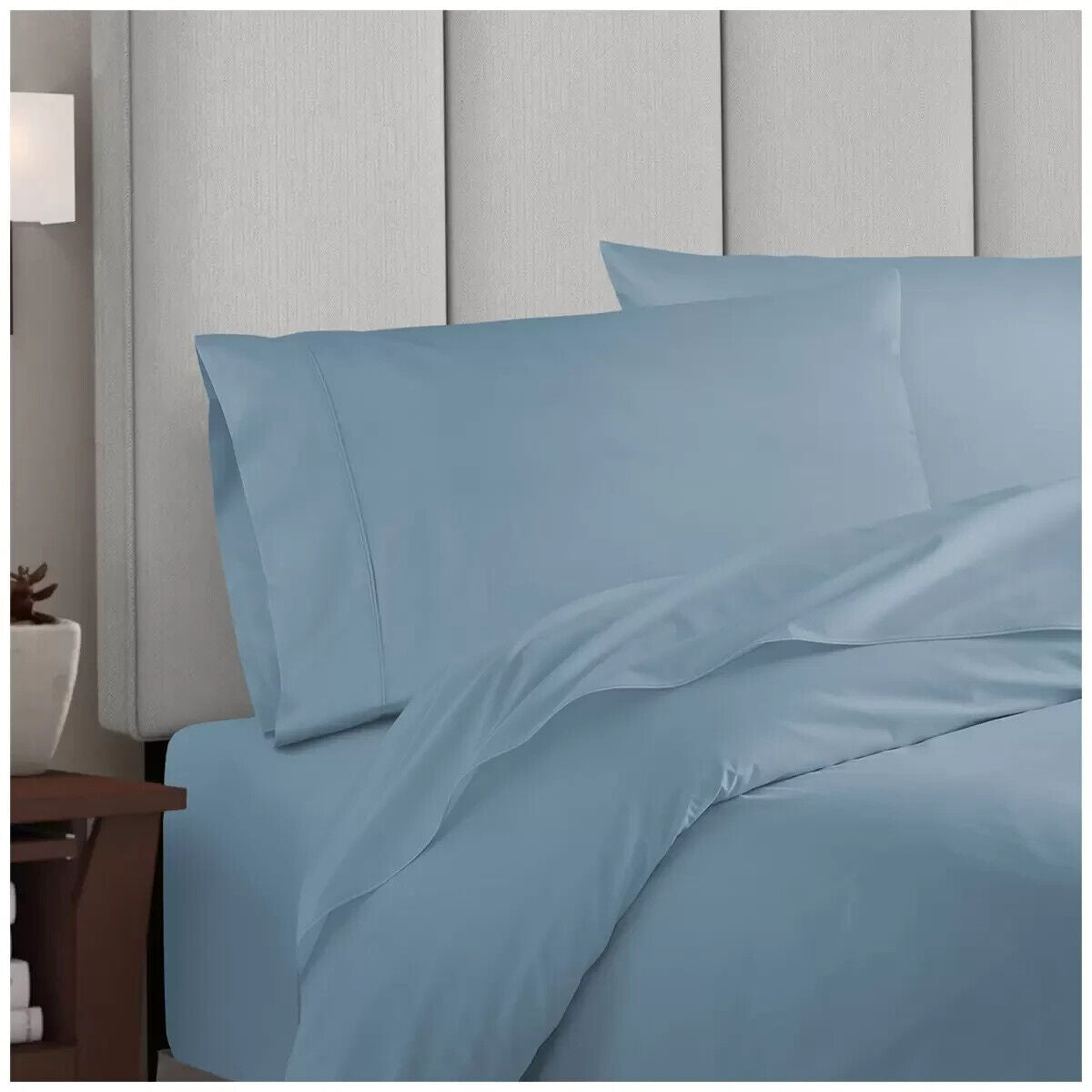 Royal Comfort Balmain Bamboo Cotton Quilt Cover Set Queen Blue Fog