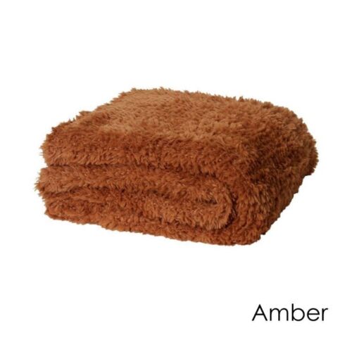 J.Elliot Home Eve Fur Knitted Throw Amber