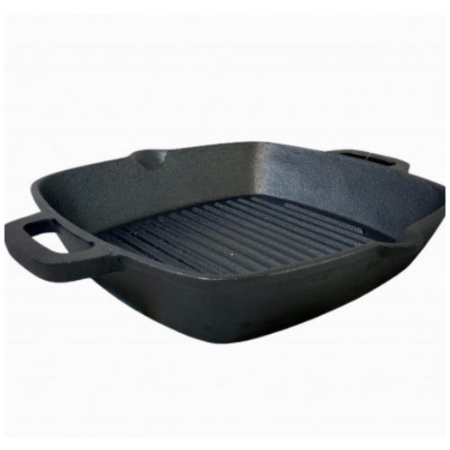 26 cm Barbecue Cast Iron Fry Grill Pan PreSeasoned Oven Safe Grill Fr