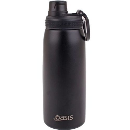 2 x Oasis Insulated Sports Bottle W/ Screw Cap Double Wall Stainless Steel 780ml Black