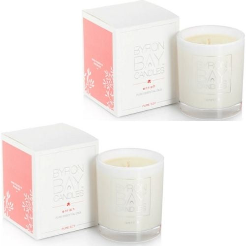 2 x Byron Bay Soy Candles - Enrich - Lavender, Grapefruit, Patchouli