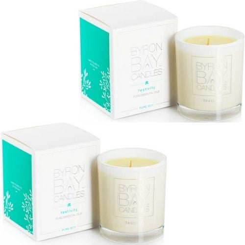 2 x Byron Bay Soy Candles - Festivity - Cinnamon and Sweet Orange