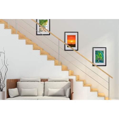 3Pcs Photo Frames Collage Black Rectangular A3 Picture Frame Wall Set Home Decor