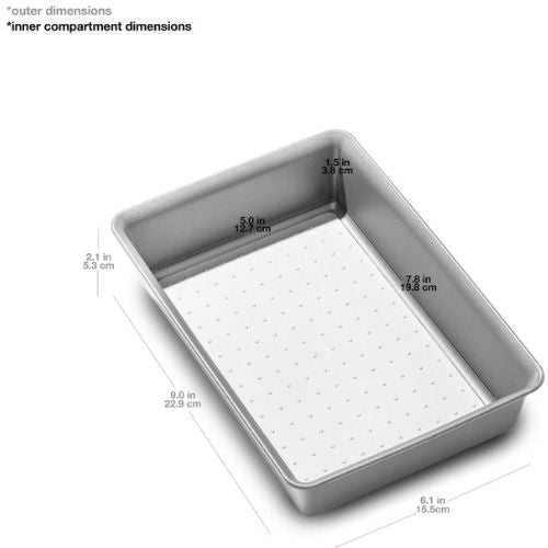 4 x Madesmart Medium Storage Bin Utensil Tray Drawer Organiser - Soft Grey