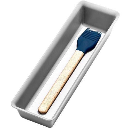 4x Madesmart Narrow Storage Bin Utensil Tray Kitchen Drawer Organiser, Soft Grey