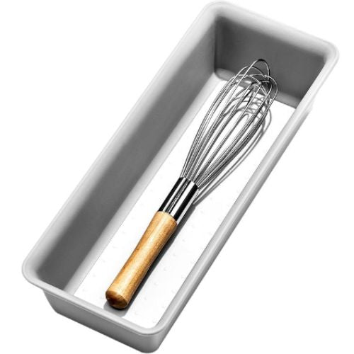 4x Madesmart Small Storage Bin Utensil Tray Kitchen Drawer Organiser - Soft Grey