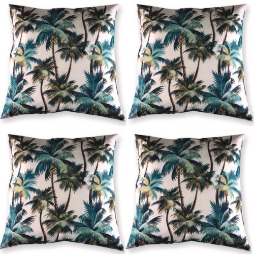 4 x Mojo Cushion Cover Throw Pillow Case 60x60cm L.A. Palm White
