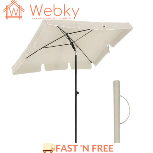 SONGMICS 2.4m Rectangular Beach Umbrella Beige