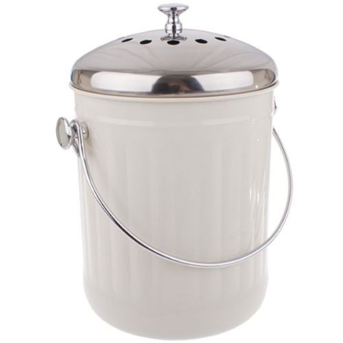 Appetito Compost Bin Kitchen Countertop 4.5L with Charcoal Filter - White