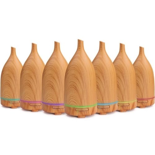 Aroma Diffuser Humidifier Ultrasonic Purifier 100ml W/ 3 Pack Oils - Light Wood