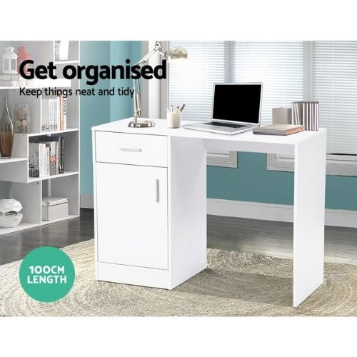 Artiss Home Office Computer Desk w/ Storage Drawer Workstation Study Table White