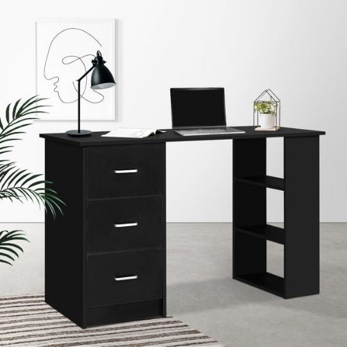 Artiss Office Computer Desk Student Study Table Workstation w/ 3 Drawers - Black