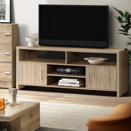 Artiss TV Cabinet Entertainment Unit Stand Storage Shelf Sideboard 140cm - Oak