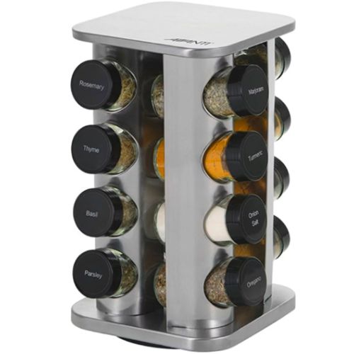 Avanti 16 Jar Rotating Spice Rack Revolving Spice Carousel Stand w/ He