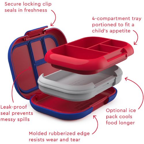 Bentgo Kids Chill Leak-Proof Bento Lunch Box with Removable Ice Pack - Red/Royal