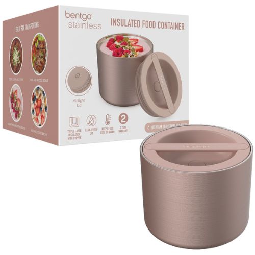Bentgo Stainless Steel Vacuum Insulated Food Jar Container Flask 560ml Rose Gold