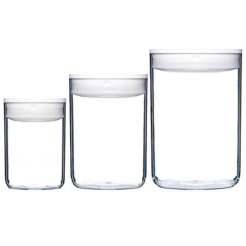 ClickClack 3 Piece Round Pantry Containers Airtight Food Storage Set - Large