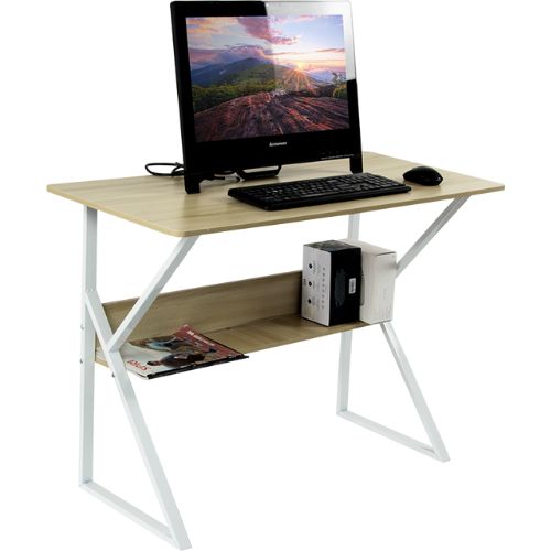 Computer Desk Home Office Furniture Study Gaming Wooden Table with Storage Shelf