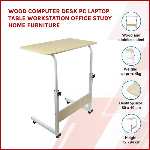 Computer Desk Study Home Office Desks Height Adjustable Stand PC Laptop Table