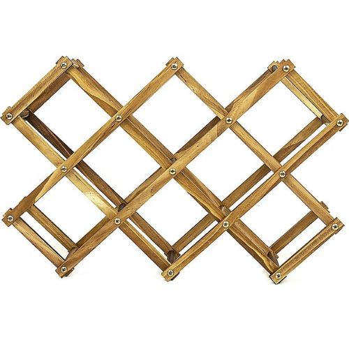 Countertop Wine Rack Tabletop Freestanding 10 Bottles Wooden Wine Storage Racks