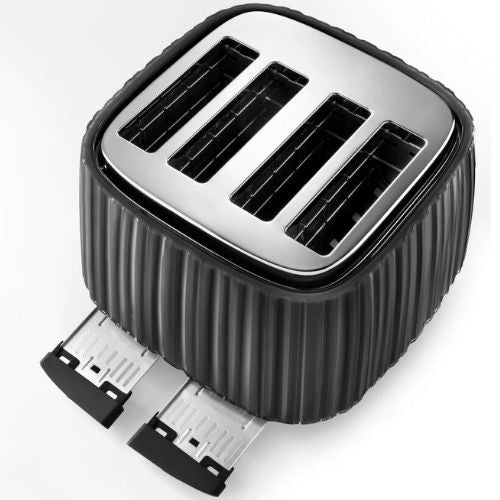 Delonghi Ballerina 4 Slice Bread Toaster Removable Crumb Tray, 1800W - Black