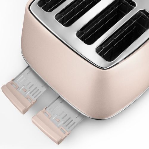 Delonghi Distinta Perla 4 Slice Toaster with Reheat, 6 Browning Settings - Rose