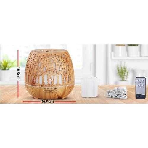 Devanti Aroma Diffuser Aromatherapy Humidifier 400ml LED Light w/ Remote Control