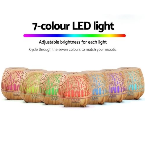 Devanti Aroma Diffuser Aromatherapy Humidifier 400ml LED Light w/ Remote Control