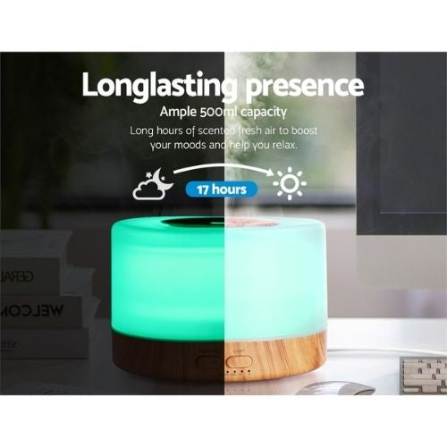 Devanti Aroma Diffuser Aromatherapy LED Light Purifier 500ml with Remote Control