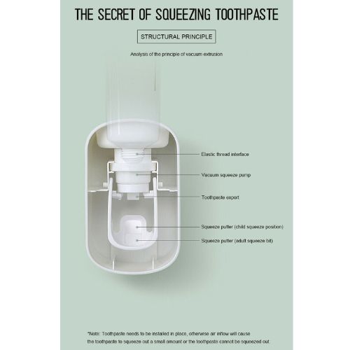 Ecoco Automatic Toothpaste Dispenser Squeezer Wall Mount Toothpaste Holder, Grey