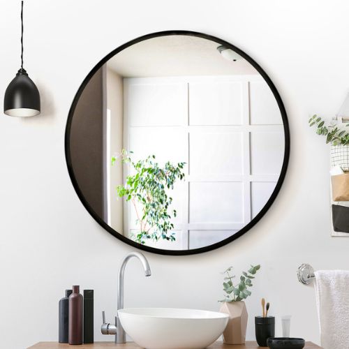 Embellir Round Wall Mounted Mirror Bathroom Vanity Makeup Mirror 80cm