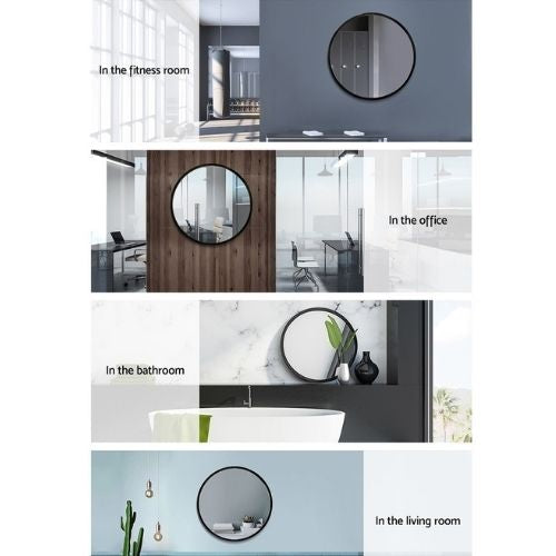 Embellir Wall Mirror 50cm Round Wall-Mounted Bathroom Vanity Makeup Mirrors