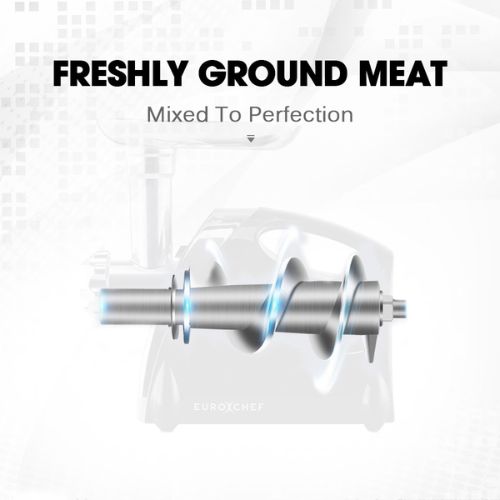 EuroChef Electric Meat Grinder Mincer Sausage Filler Kibbe Maker Stuffer - Black
