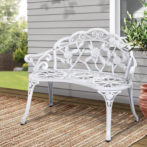 Gardeon Victorian Outdoor Bench Garden Park Patio Lounge Chair Seat - White