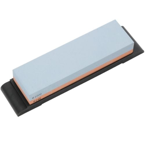 Global Small Combination Whetstone 240/1000 Grit Knife Sharpening Stone, Non-Slip Rubber Base