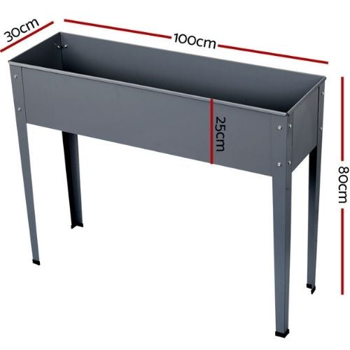 Greenfingers Garden Bed 100X80X30CM Galvanised Steel Raised Planter Standing Box