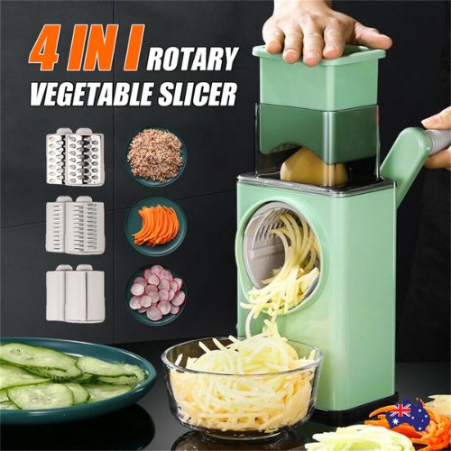 Manual Rotary Drum Grater Chopper Kitchen Vegetable Food Slicer Fruit Cutter