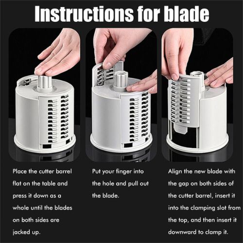Manual Rotary Drum Grater Chopper Kitchen Vegetable Food Slicer Fruit Cutter