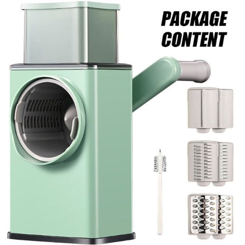Manual Rotary Drum Grater Chopper Kitchen Vegetable Food Slicer Fruit Cutter