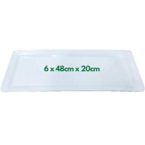 Platter White Melamine Rectangular Set of 6 (48cm x 20cm) Party Plates