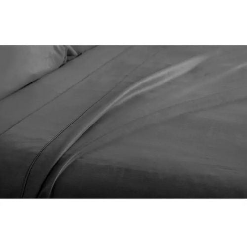 Ramesses 2000TC Bamboo Single Bed Sheet Set Soft Hypoallergenic Sheets, Charcoal