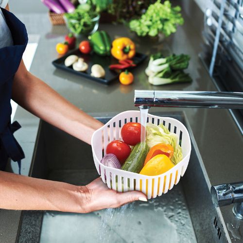 Salad Cutter Bowl Fast Fresh Fruit Chopper Vegetable Slicer Kitchen Tool - White