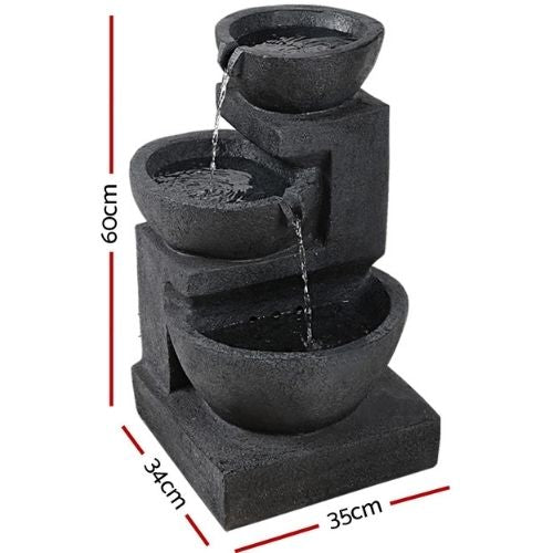 Solar Power Fountain Water Feature Bird Bath Outdoor Garden Pump with LED Lights