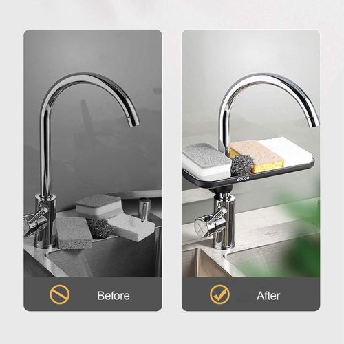 Sponge Holder Sink Caddy Kitchen Organiser Brush Soap Tray Ecoco Bathroom Rack