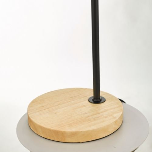 Table Lamp Timber Base Modern Bedside Bedroom Lamps Reading Desk Light - Black