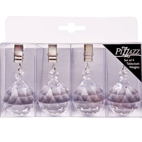 Tablecloth Weights Clip Acrylic Crystal Decor Table Cloth Weight Clips 4 Pieces