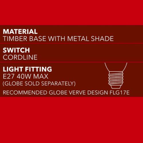 Verve Design Zavier Bedside Table Lamp w/ Metal Shade, Bedroom Desk Light, Black