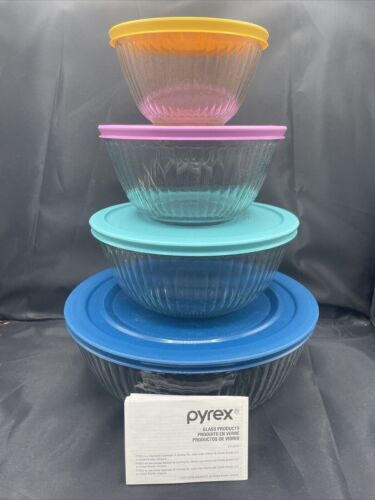 Pyrex 8-piece Sculpted Glass Mixing Bowl Set
