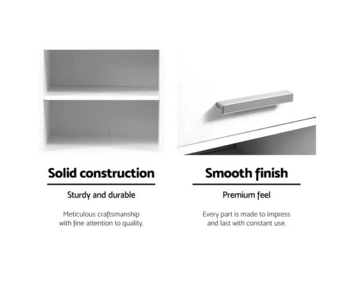 Artiss 185cm Bathroom Tallboy Toilet Storage Cabinet Laundry Cupboard Adjustable Shelf White