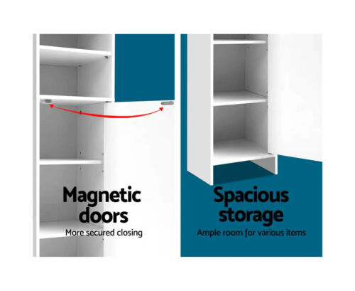 Artiss 185cm Bathroom Tallboy Toilet Storage Cabinet Laundry Cupboard Adjustable Shelf White